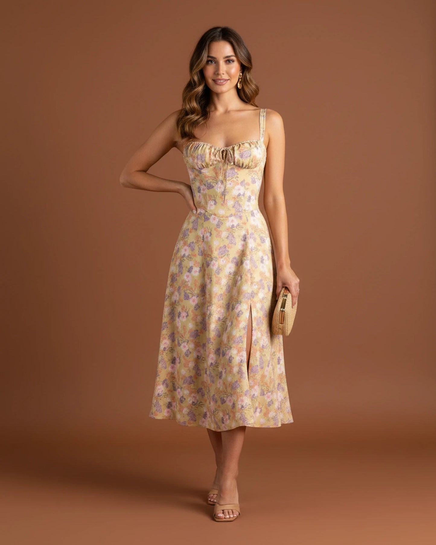 Women's Spaghetti Strap A-Line Midi Dress image