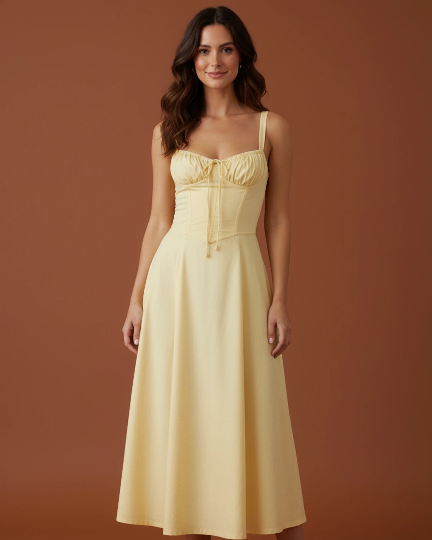 Women's Spaghetti Strap A-Line Midi Dress image