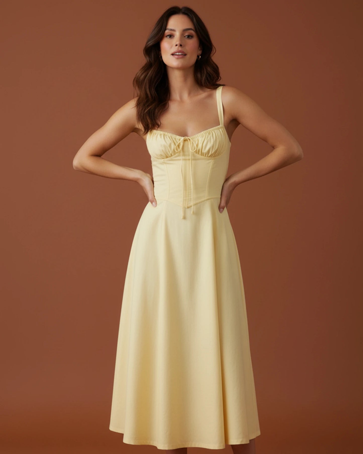 Women's Spaghetti Strap A-Line Midi Dress image