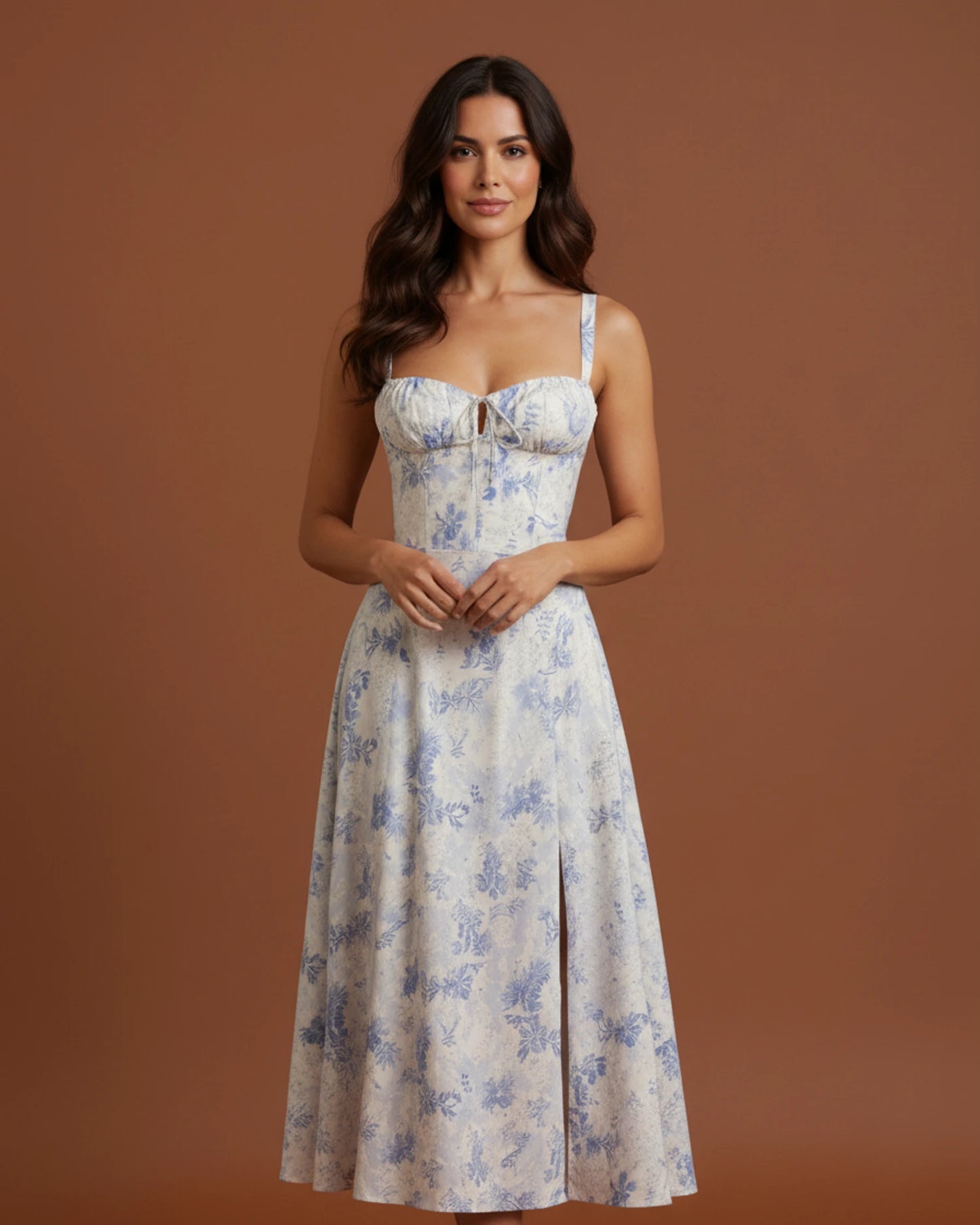 Women's Spaghetti Strap A-Line Midi Dress image