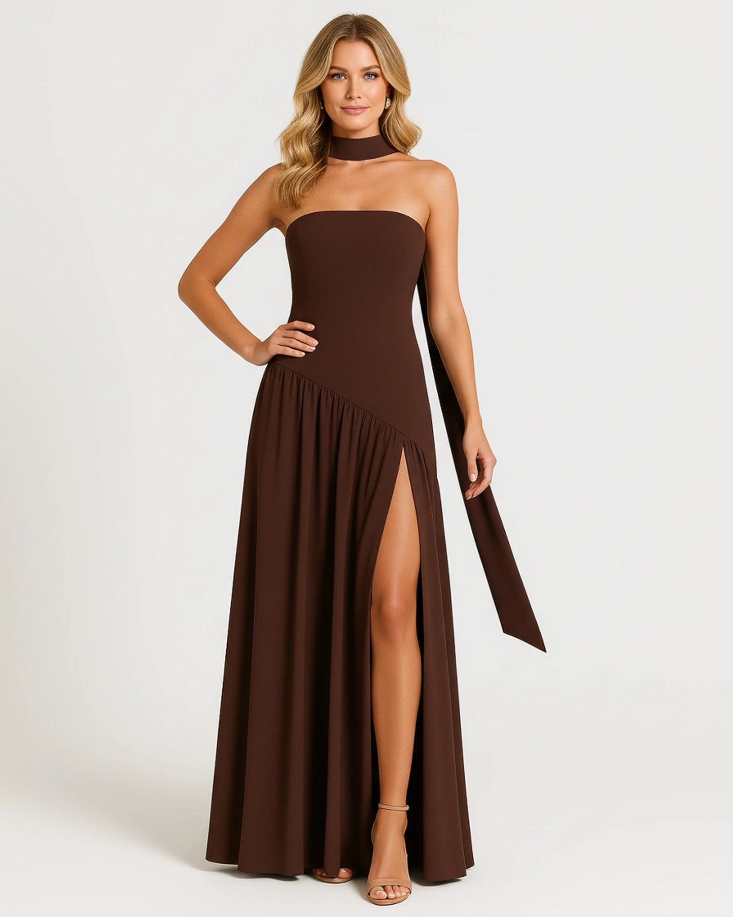 Women's Strapless Evening Maxi Dress image