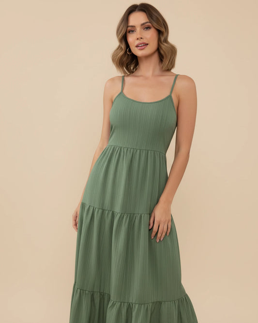 Women's Tiered A-Line Maxi Dress image