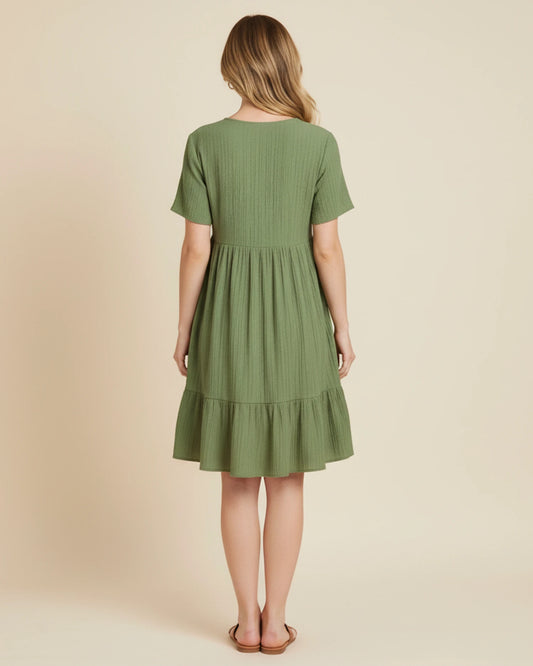 Women's V-Neck A-Line Mini Dress image