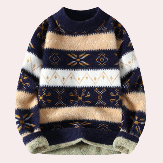 Image of Adam | Men's Patterned Crewneck Sweater