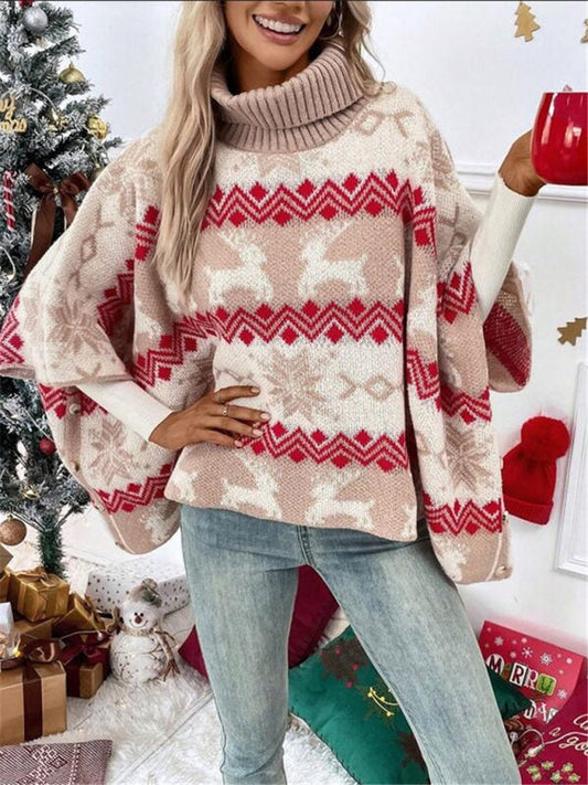 Image of Alice | Women's Oversized Turtleneck Poncho Sweater