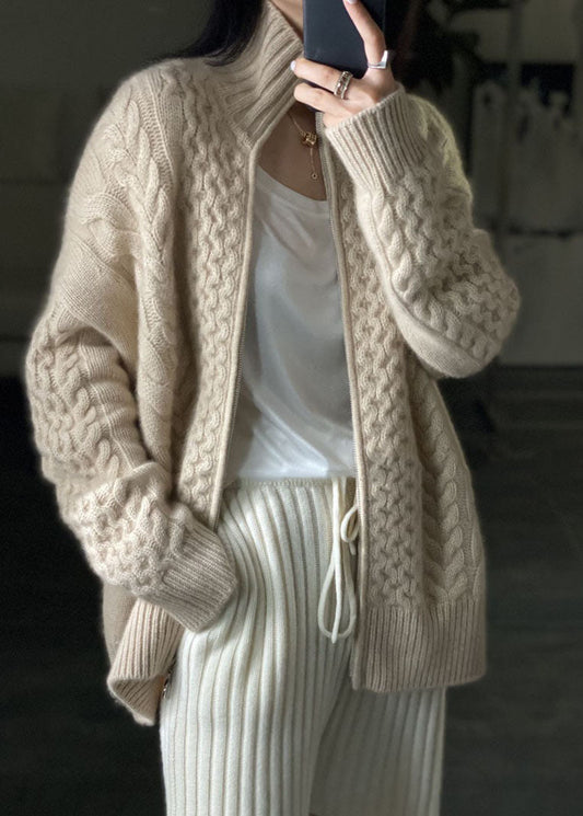 Image of Alice | Women's Zip Up Cable Knit Cardigan