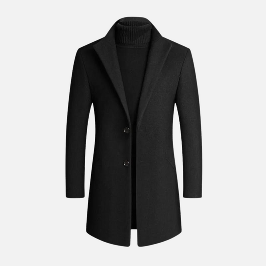 Image of Andrew | Men's Notched Lapel Mid-Length Overcoat