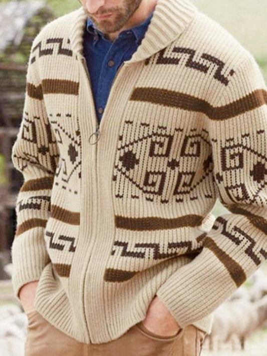 Image of Brady | Men's Zip-Up Shawl Collar Cardigan