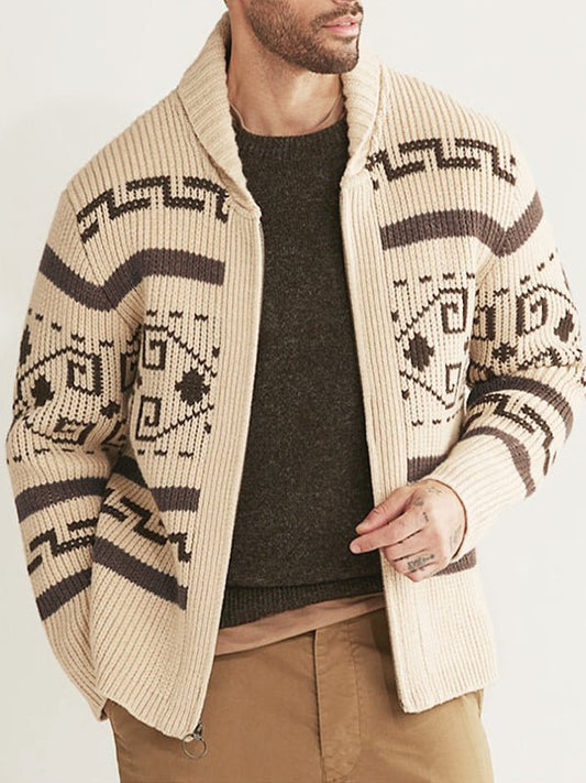 Image of Brady | Men's Zip-Up Shawl Collar Cardigan