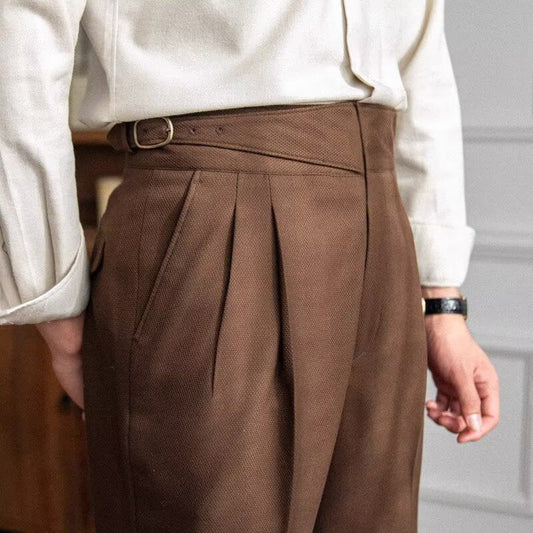 Image of Cassius | Men's High-Waisted Pleated Pants