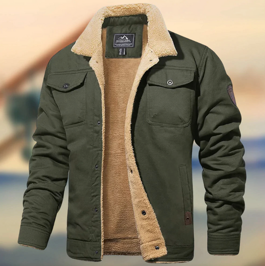 Image of Cedric | Men's Sherpa Collar Button-Down Jacket