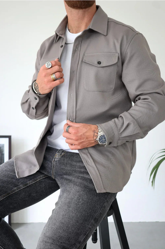 Cyrus | Men's Long Sleeve Shirt Jacket - Image 2