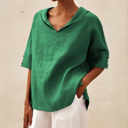 Image of Dorothy | Women's V-Neck Loose Fit Blouse