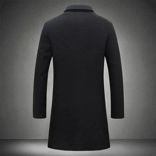 Image of Edison | Men's Slim-Fit Long Overcoat