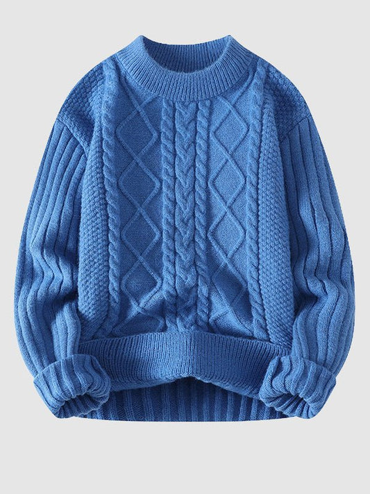Image of Edmund | Men's Cable Knit Crew Neck Sweater