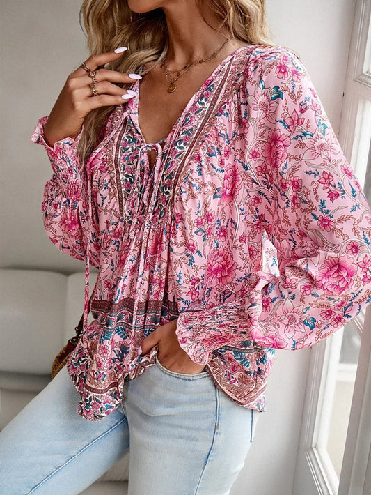 Image of Felicia | Women's Long Sleeve Floral Blouse