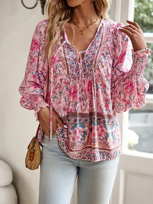 Image of Felicia | Women's Long Sleeve Floral Blouse