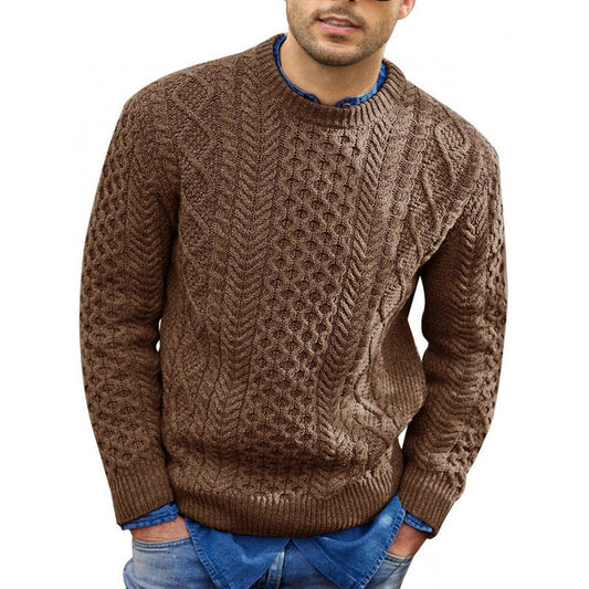 Image of Forrest | Men's Cable Knit Crewneck Sweater