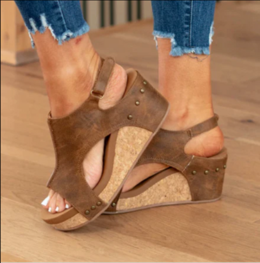 Image of Hallie | Women's Ankle Strap Wedge Sandals
