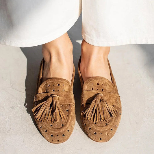 Image of Jamie | Women's Perforated Tassel Loafers