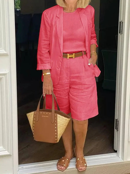 Image of Jessica | Women's Relaxed Fit Blazer Shorts Set