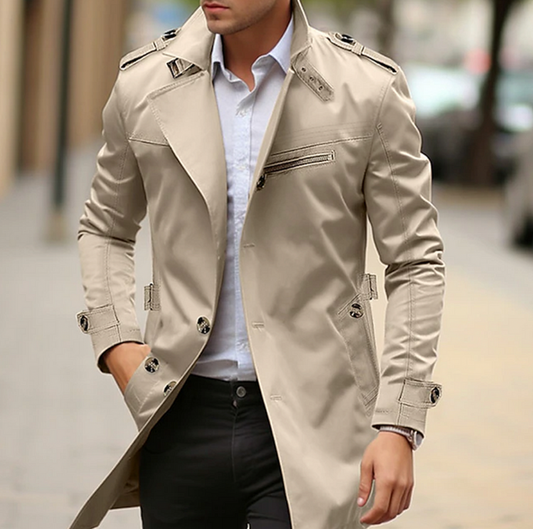 Image of Joey | Men's Double-Breasted Long Coat