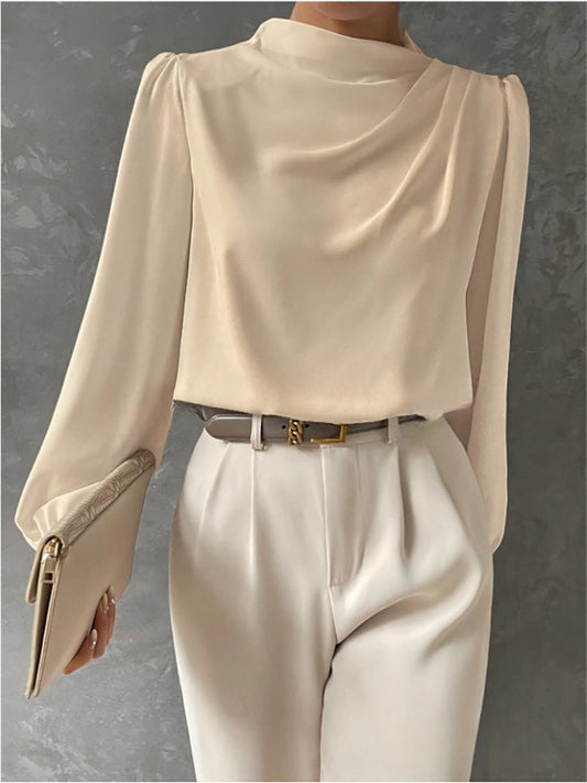Image of Kara | Women's Long Sleeve Draped Blouse