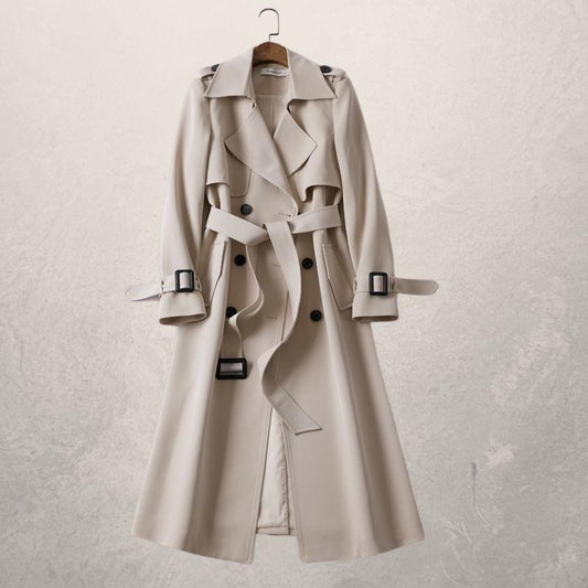 Image of Leslie | Women's Double-Breasted Long Trench Coat