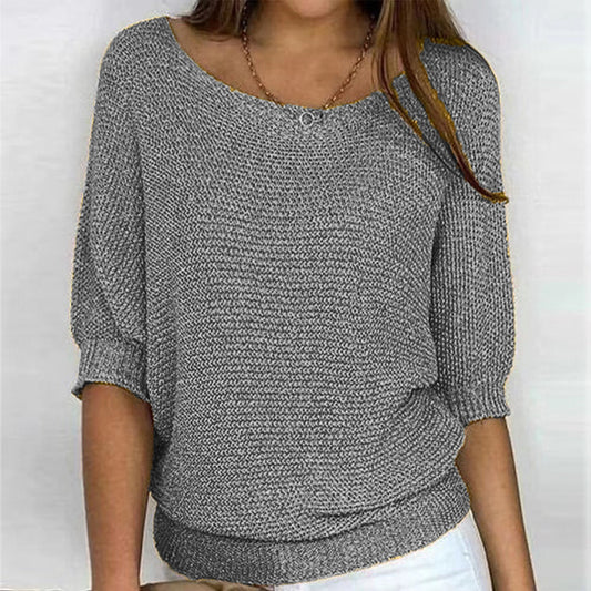 Image of Lilly | Women's Three Quarter Sleeve Relaxed Fit Sweater