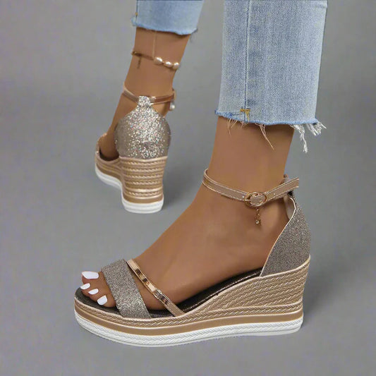 Image of Lisa | Women's Ankle Strap Platform Wedge Sandals