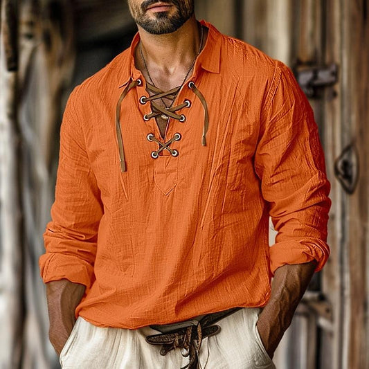 Image of Logan | Men's Lace-Up Long Sleeve Shirt