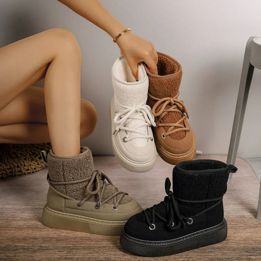 Image of Maria | Women's Lace-Up Platform Ankle Boots