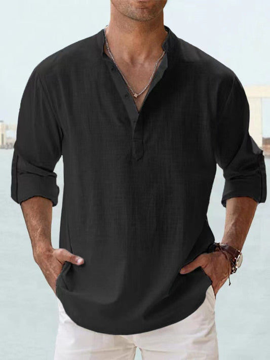 Image of Orlando | Men's Long Sleeve Button-Down Casual Shirt