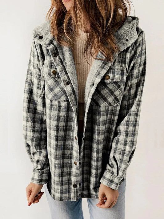 Image of Rachael | Women's Hooded Plaid Jacket