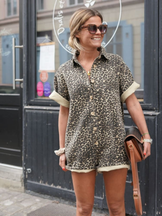 Image of Rebecca | Women's Button-Down Romper Shorts