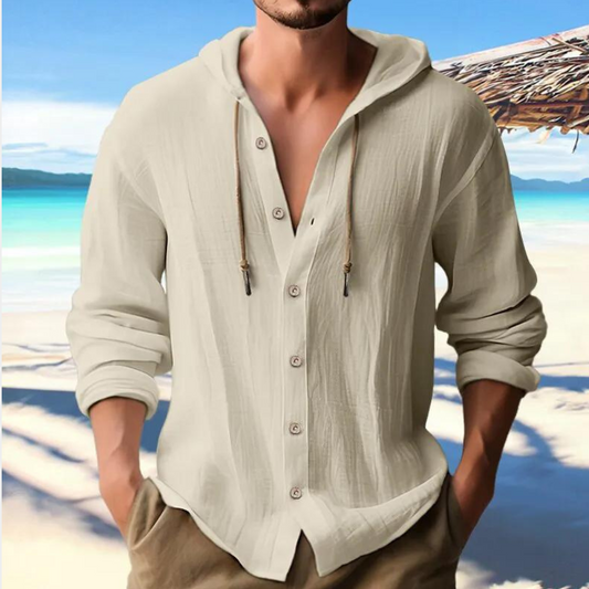 Image of Richard | Men's Button-Down Hooded Shirt