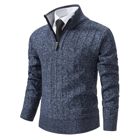 Ronald | Men's Quarter-Zip Cable Knit Sweater - Image 1