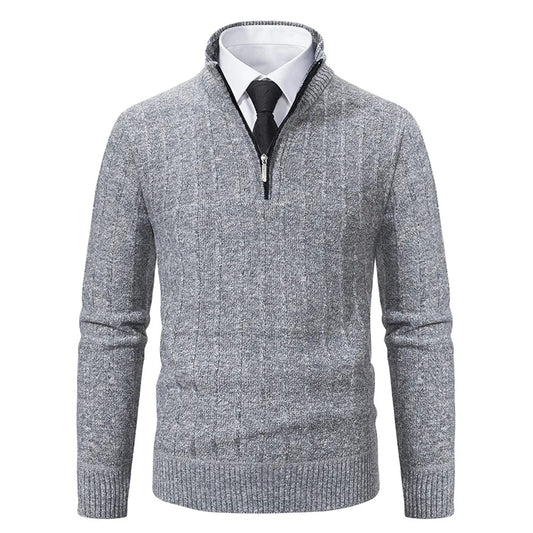 Ronald | Men's Quarter-Zip Cable Knit Sweater - Image 3