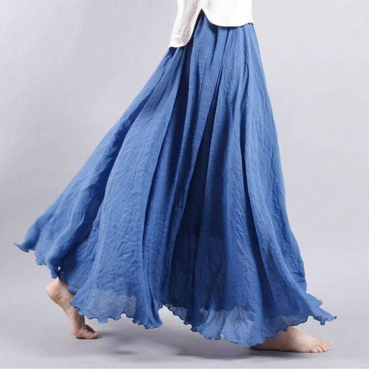 Image of Sage | Women's High-Waisted Flowy Maxi Skirt