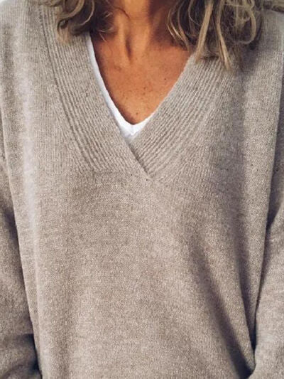Image of Sarah | Women's Oversized V-Neck Sweater