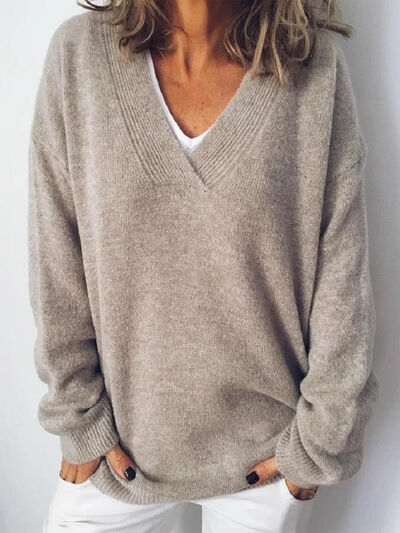 Image of Sarah | Women's Oversized V-Neck Sweater