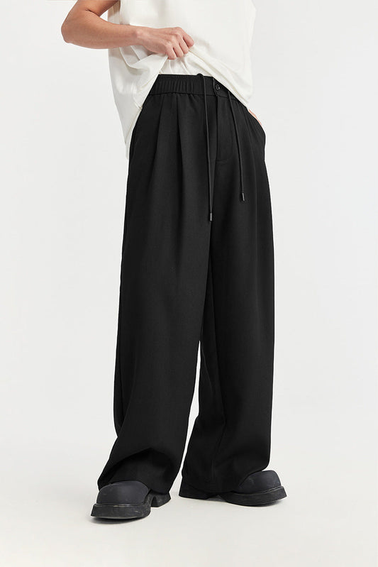 Image of Taylor | Men's Wide Leg Pleated Drawstring Trousers