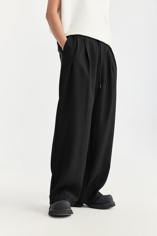 Image of Taylor | Men's Wide Leg Pleated Drawstring Trousers