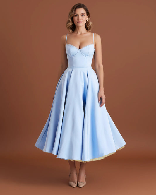 Women's Bustier A-Line Midi Dress image