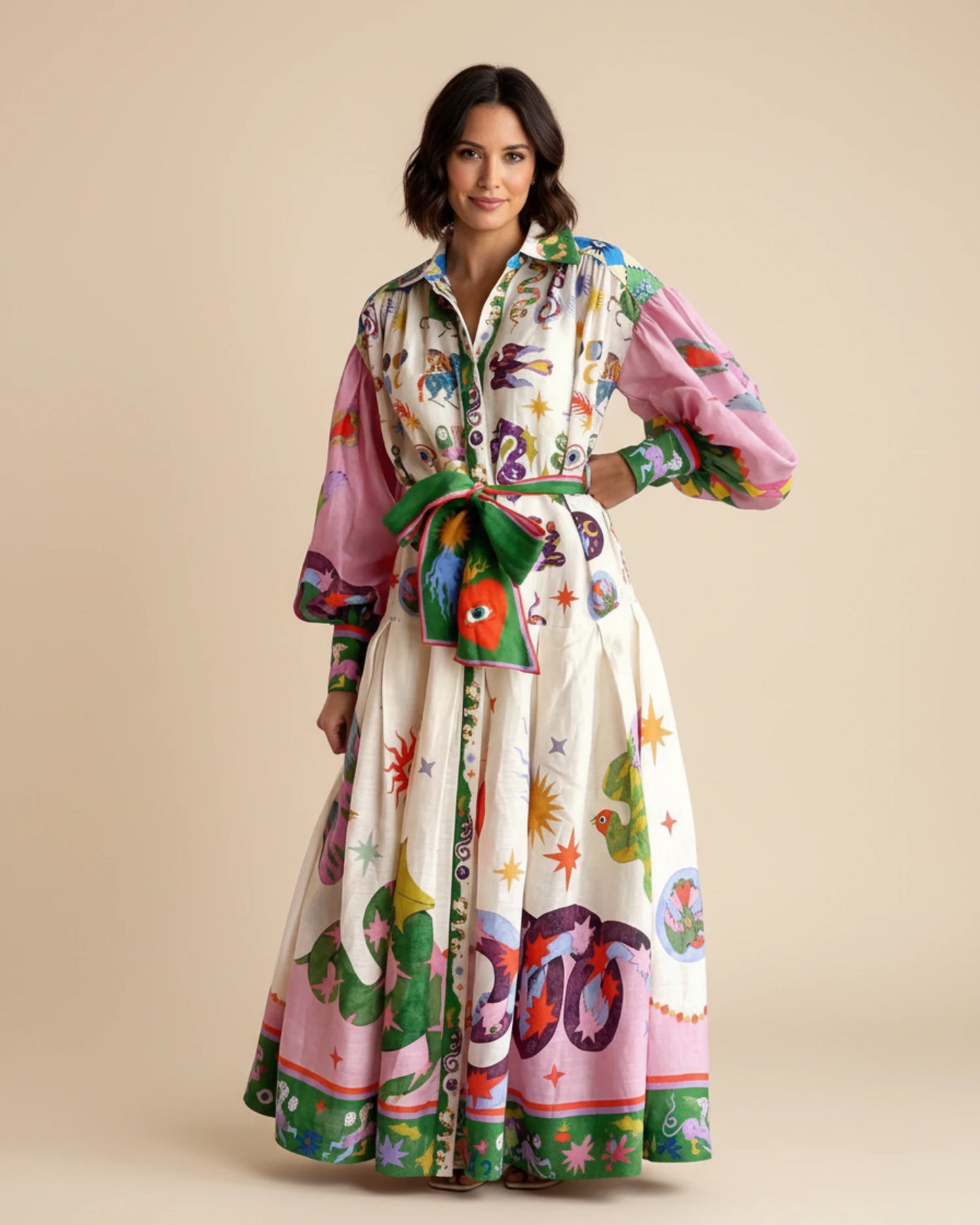 Women's Button-Down Shirt Maxi Dress image