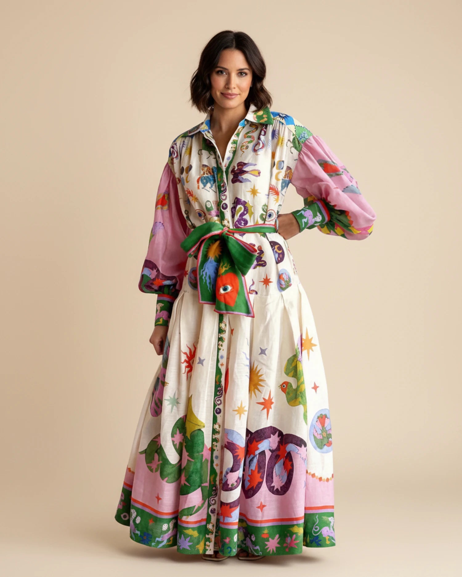 Women's Button-Down Shirt Maxi Dress image