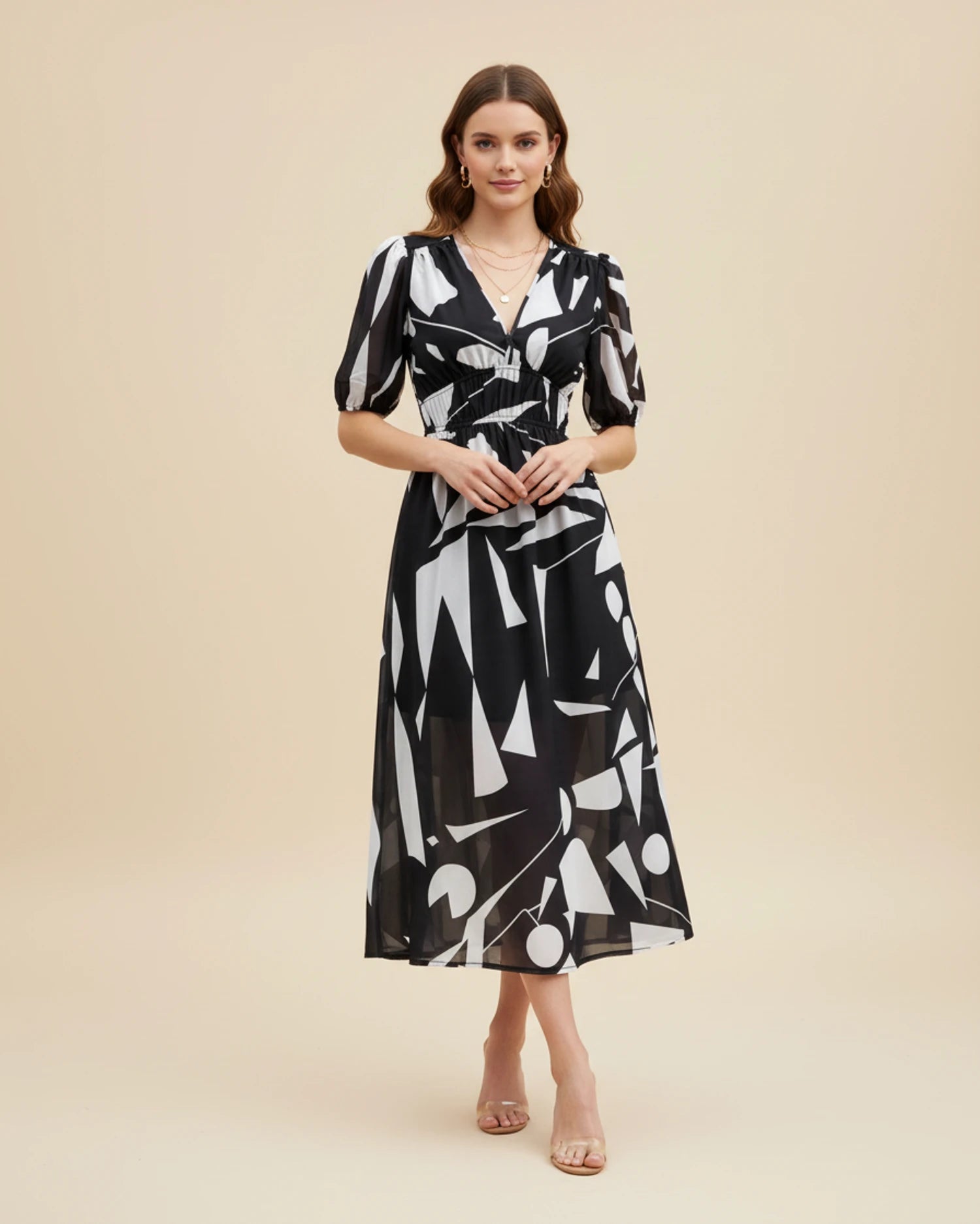 Women's Floral A-Line Midi Dress image