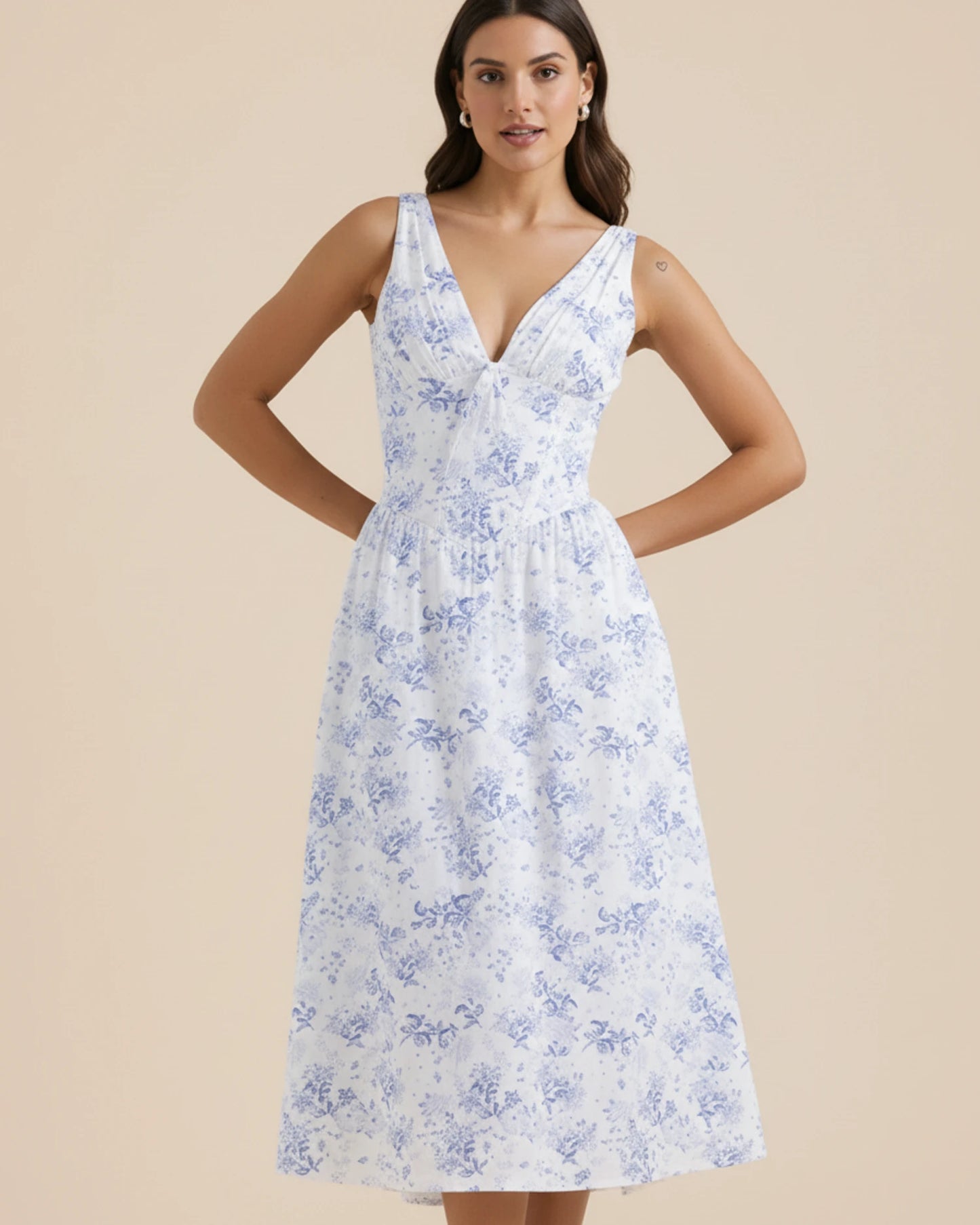 Women's Floral A-Line Midi Dress image