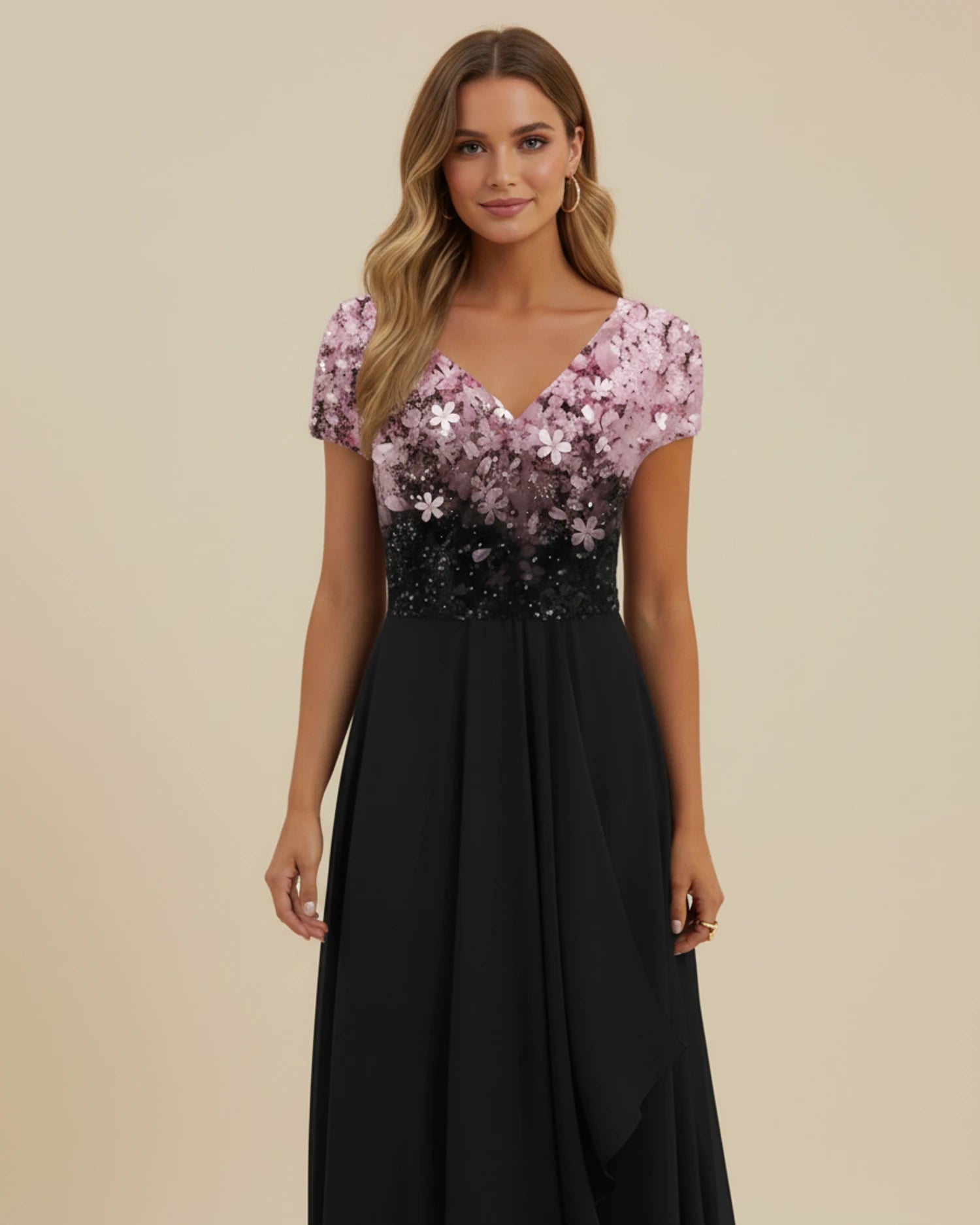 Women's Floral A-Line Midi Dress image