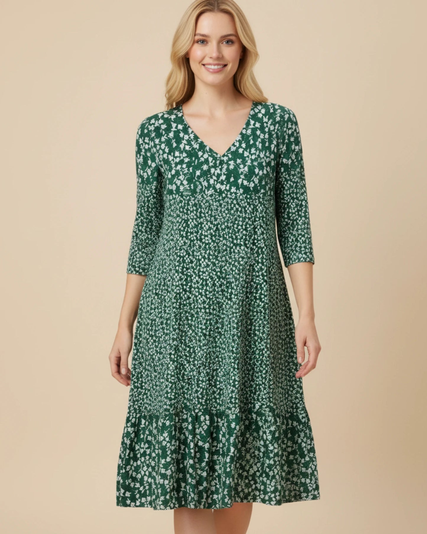 Women's Floral A-Line Midi Dress image